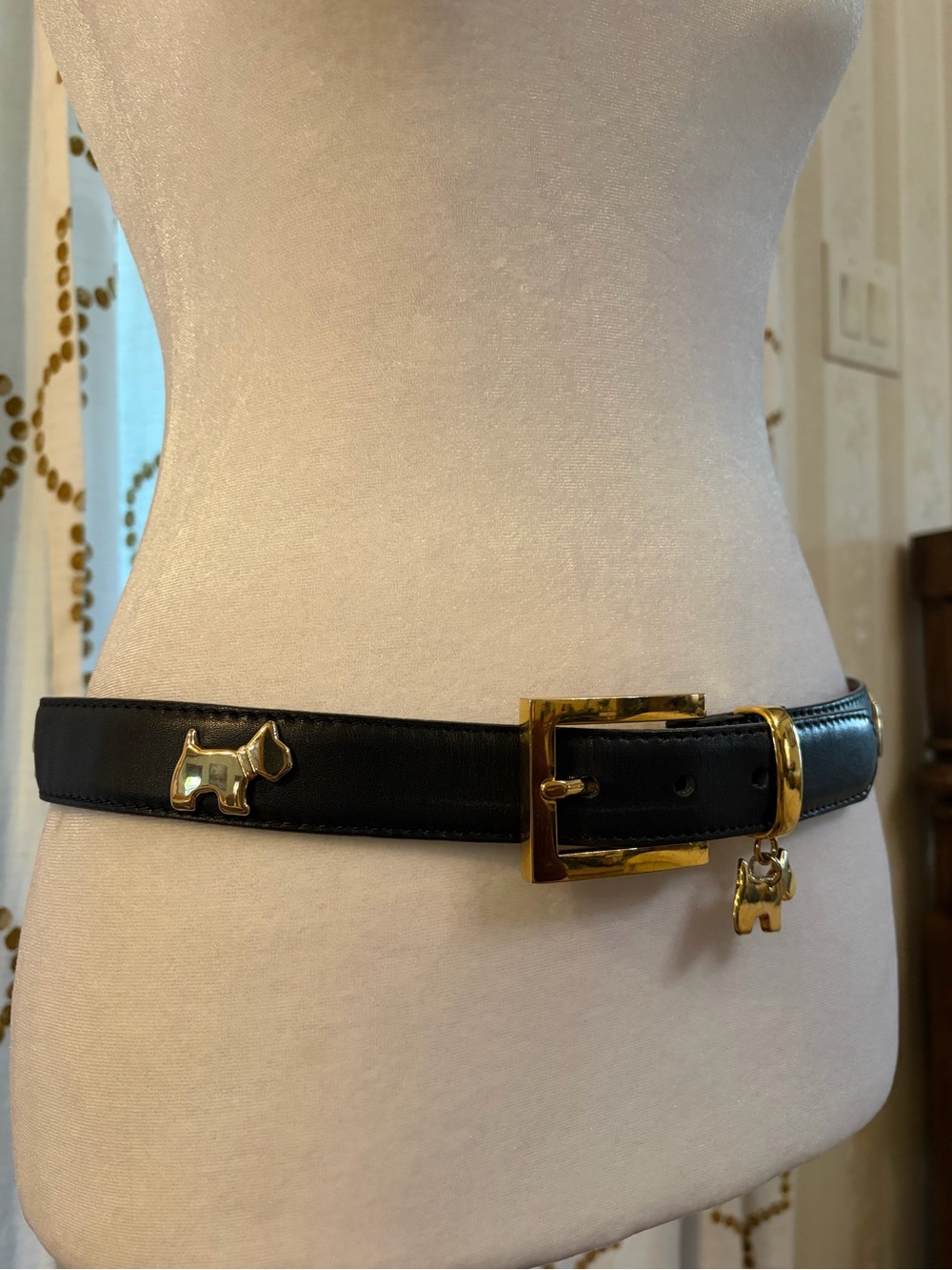 Vintage Dog Black and Gold terrier belt - Picture 8 of 12